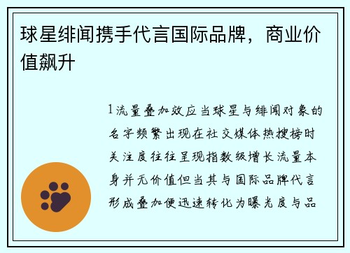 球星绯闻携手代言国际品牌，商业价值飙升